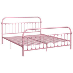Berkfield Bed Frame Pink Metal 180X200 Cm 6Ft Super King - thumbnail 2