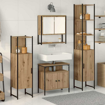 Berkfield 4 Piece Bathroom Furniture Set In Artisan Oak. - image 1