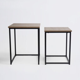 Ohs Manhattan Set Of 2 Square Nest Of Tables Modern End Side Coffee Table - Wood Effect - thumbnail 7