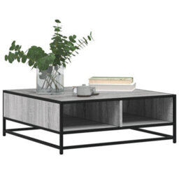Berkfield Coffee Table Grey Sonoma 80X80X30 Cm Engineered Wood And Metal - thumbnail 4