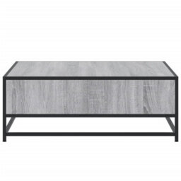 Berkfield Coffee Table Grey Sonoma 80X80X30 Cm Engineered Wood And Metal - thumbnail 6