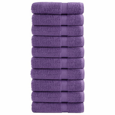 Berkfield Premium Hand Towels Solund 10 Pcs Purple 50X100 Cm 600 Gsm - image 1