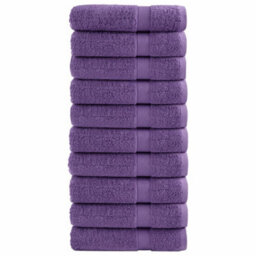 Berkfield Premium Hand Towels Solund 10 Pcs Purple 50X100 Cm 600 Gsm - thumbnail 1