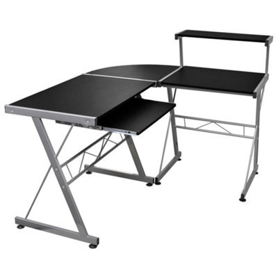 Vidaxl Corner Computer Desk Black 132X112X99 Cm Engineered Wood Computer Desks - image 1