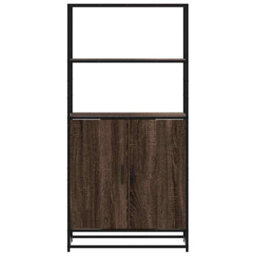 Walplus Highboard Brown Oak 68X35X139 Cm Engineered Wood And Metal - thumbnail 4