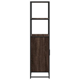Walplus Highboard Brown Oak 68X35X139 Cm Engineered Wood And Metal - thumbnail 5