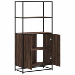 Walplus Highboard Brown Oak 68X35X139 Cm Engineered Wood And Metal - thumbnail 7