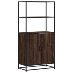 Walplus Highboard Brown Oak 68X35X139 Cm Engineered Wood And Metal - thumbnail 2