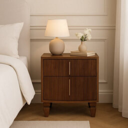 Artisan Furniture Solid Wood Harper Nightstand, 2-Drawers, Dark Brown - thumbnail 1