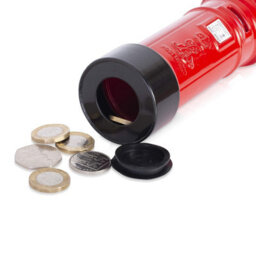 Kav Money Boxes London Post Box, Red Die Cast Money Bank British Phone Booth Piggy Bank United Kingdom Coin (14 Cm) - thumbnail 2