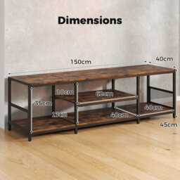Costway Tv Stand For Tvs Up To 65 Inches Industrial Media Console Table - thumbnail 3