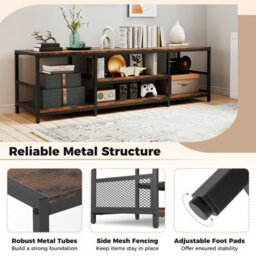 Costway Tv Stand For Tvs Up To 65 Inches Industrial Media Console Table - thumbnail 8