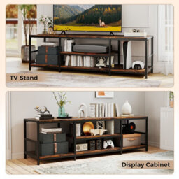 Costway Tv Stand For Tvs Up To 65 Inches Industrial Media Console Table - thumbnail 9