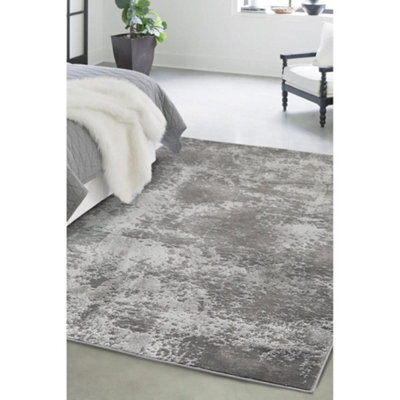 Melrose Avery Marble Textured Grey Indoor Small Area Rug 080/150Cm - image 1