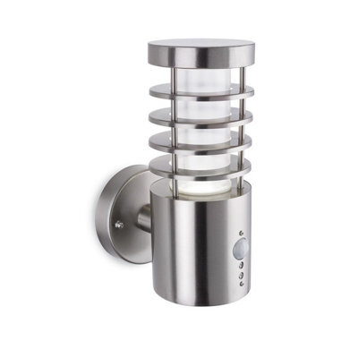 Luminosa Lighting Luminosa Tamar Outdoor Integrated Led Pir Motion Sensor Wall Light Stainless Steel Ip44