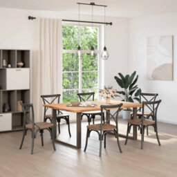 Berkfield Dining Table Legs U-Shaped 2 Pcs Natural Steel 100X(72-73) Cm Steel - thumbnail 2