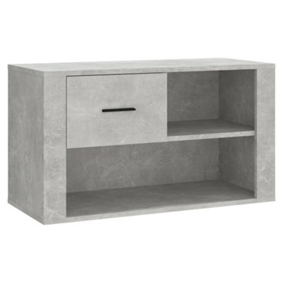 Berkfield Elegant Shoe Cabinet Concrete Grey 80X35X45 Cm Engineered Wood - image 1