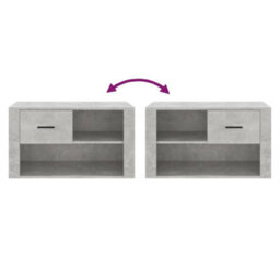 Berkfield Elegant Shoe Cabinet Concrete Grey 80X35X45 Cm Engineered Wood - thumbnail 7