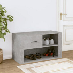 Berkfield Elegant Shoe Cabinet Concrete Grey 80X35X45 Cm Engineered Wood - thumbnail 3