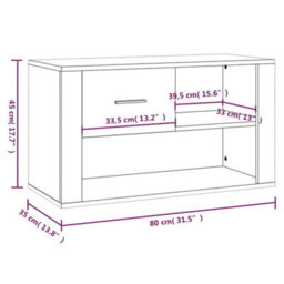 Berkfield Elegant Shoe Cabinet Concrete Grey 80X35X45 Cm Engineered Wood - thumbnail 9