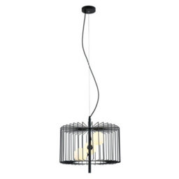 Luminosa Lighting Luminosa Modern Hanging Pendant Black 3 Light  With Black, White Shade, G9 - thumbnail 2