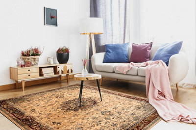 RugsX Wool Carpet Polonia Kordoba25 Rosette, Frame Light Ruby 200X300 Cm - image 1