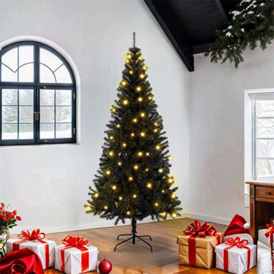 Vidaxl Christmas Tree With 300 Leds With Stand Black 180 Cm Pvc - image 1