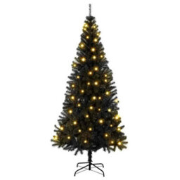 Vidaxl Christmas Tree With 300 Leds With Stand Black 180 Cm Pvc - thumbnail 2