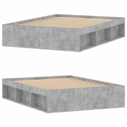 Berkfield Bed Frame Concrete Grey 135X190 Cm Double - thumbnail 4