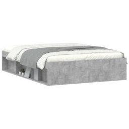 Berkfield Bed Frame Concrete Grey 135X190 Cm Double - thumbnail 3