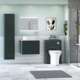Royal Bathrooms Avenza 600mm Deep Moss Green Wall Hung Bathroom Countertop Vanity Unit 1 Drawer With Lyon Basin - thumbnail 4