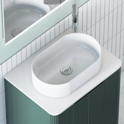 Royal Bathrooms Avenza 600mm Deep Moss Green Wall Hung Bathroom Countertop Vanity Unit 1 Drawer With Lyon Basin - thumbnail 7