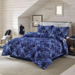 Homespace Direct Ltd Jaxon Navy Blue Geometric Duvet Cover Set Fresh Modern Bedding