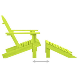 Walplus Garden Adirondack Chair With Ottoman Solid Fir Wood Green - thumbnail 5