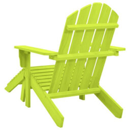 Walplus Garden Adirondack Chair With Ottoman Solid Fir Wood Green - thumbnail 4