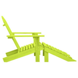 Walplus Garden Adirondack Chair With Ottoman Solid Fir Wood Green - thumbnail 3