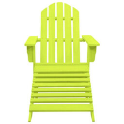 Walplus Garden Adirondack Chair With Ottoman Solid Fir Wood Green - thumbnail 2