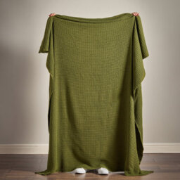 Pineapple Elephant Jaipur Chunky Waffle Cotton 150X200Cm Blanket Throw Olive Green - thumbnail 2