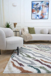 The Rugs Moodi Shaggy Multicolour Tidecrest Rug Runner Abstract Thick High Pile For Living Rooms, Bedrooms, Hallways, Kitchens - thumbnail 2