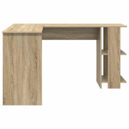 Berkfield Corner Desk With Storage Sonoma Oak 140X113,5X75Cm - thumbnail 5