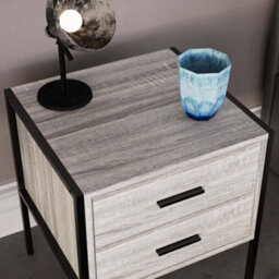 Lassic Vida Designs Brooklyn Grey 2 Drawer Bedside Cabinet (H)500mm (W)430mm (D)400mm - thumbnail 3