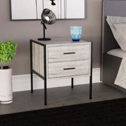 Lassic Vida Designs Brooklyn Grey 2 Drawer Bedside Cabinet (H)500mm (W)430mm (D)400mm - thumbnail 1