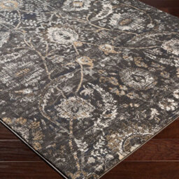 Livabliss Indigo-Vintage Black Grey Beige Traditional Floral Boho Living Dining Bedroom Rug 160 X 220 Cm Easy Care, Non Shedding - thumbnail 6