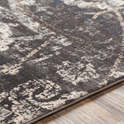 Livabliss Indigo-Vintage Black Grey Beige Traditional Floral Boho Living Dining Bedroom Rug 160 X 220 Cm Easy Care, Non Shedding - thumbnail 3