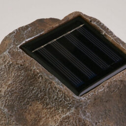 Lighting Collection Kursk Brown Set Of 4 Led Solar Rock Lights - thumbnail 4