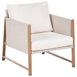 Wyld And Coco 5-Seater Garden Sofa Set With Cushions, Ottoman And Glass Table - Beige - thumbnail 4