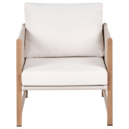 Wyld And Coco 5-Seater Garden Sofa Set With Cushions, Ottoman And Glass Table - Beige - thumbnail 6