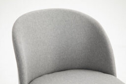 Hallowood Furniture Pair Of Fabric Dining Chair With Metal Legs - Light Grey - thumbnail 9