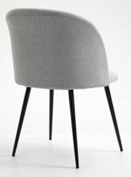Hallowood Furniture Pair Of Fabric Dining Chair With Metal Legs - Light Grey - thumbnail 6