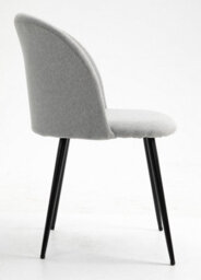 Hallowood Furniture Pair Of Fabric Dining Chair With Metal Legs - Light Grey - thumbnail 5